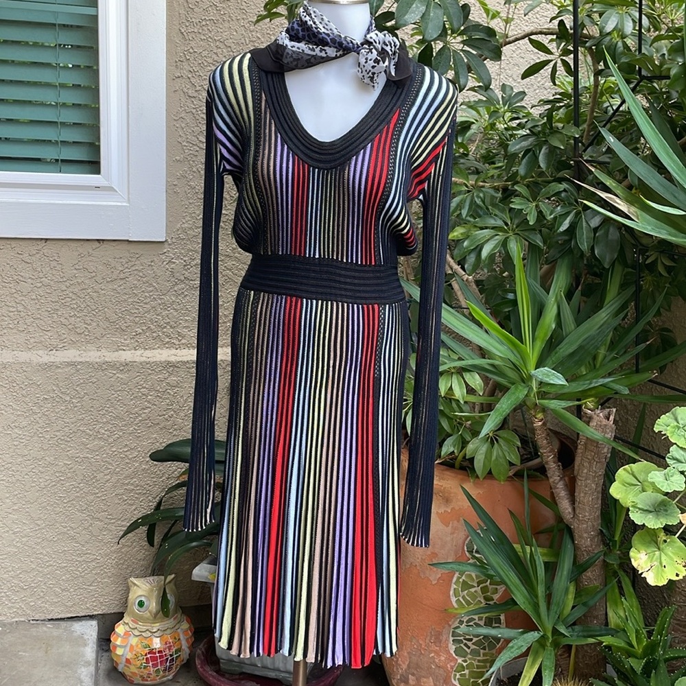 Vintage multicolored Georgiou rayon scarf - Picture 4 of 7